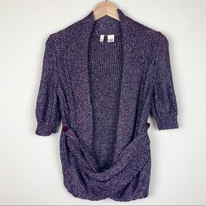 [Anthropologie / Moth] Metallic Wrap Front Shrug - Sz S